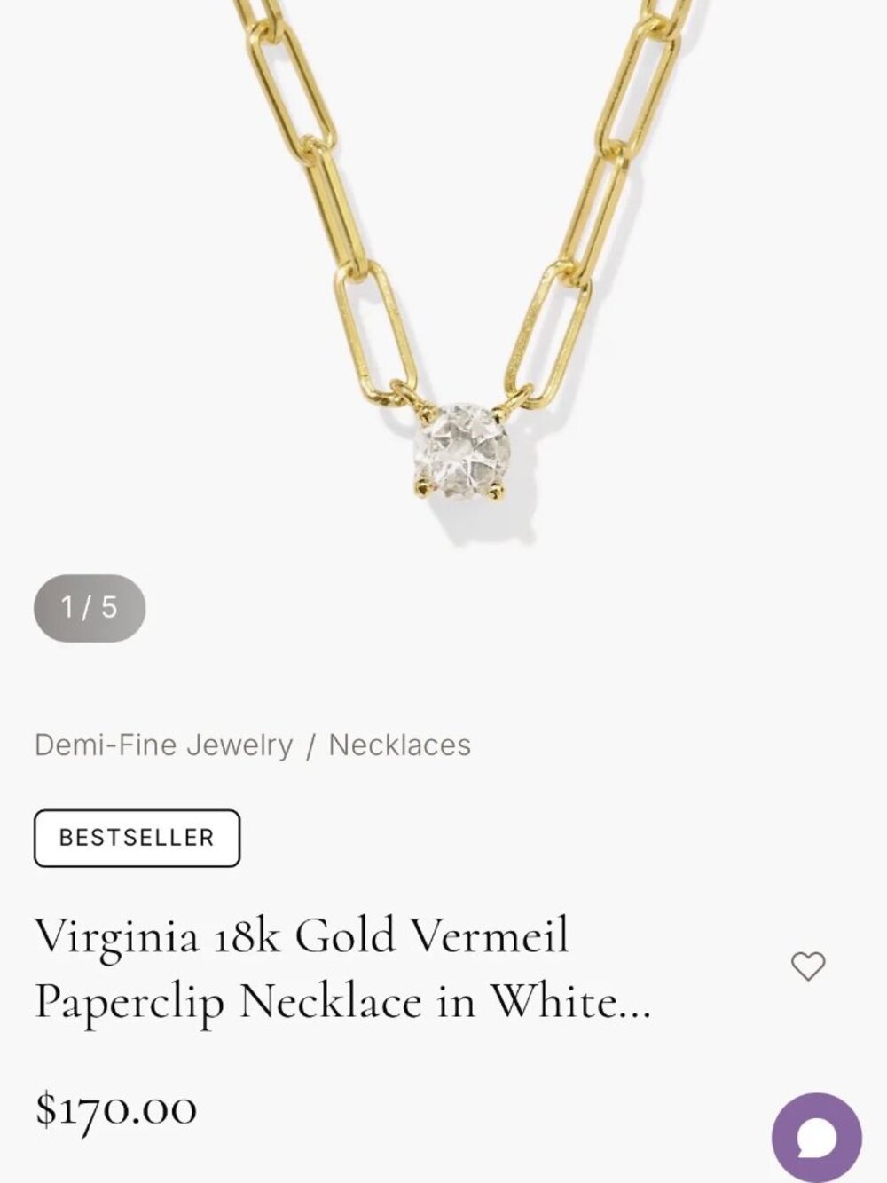 Kendra Scott 18K Gold Vermeil Necklace